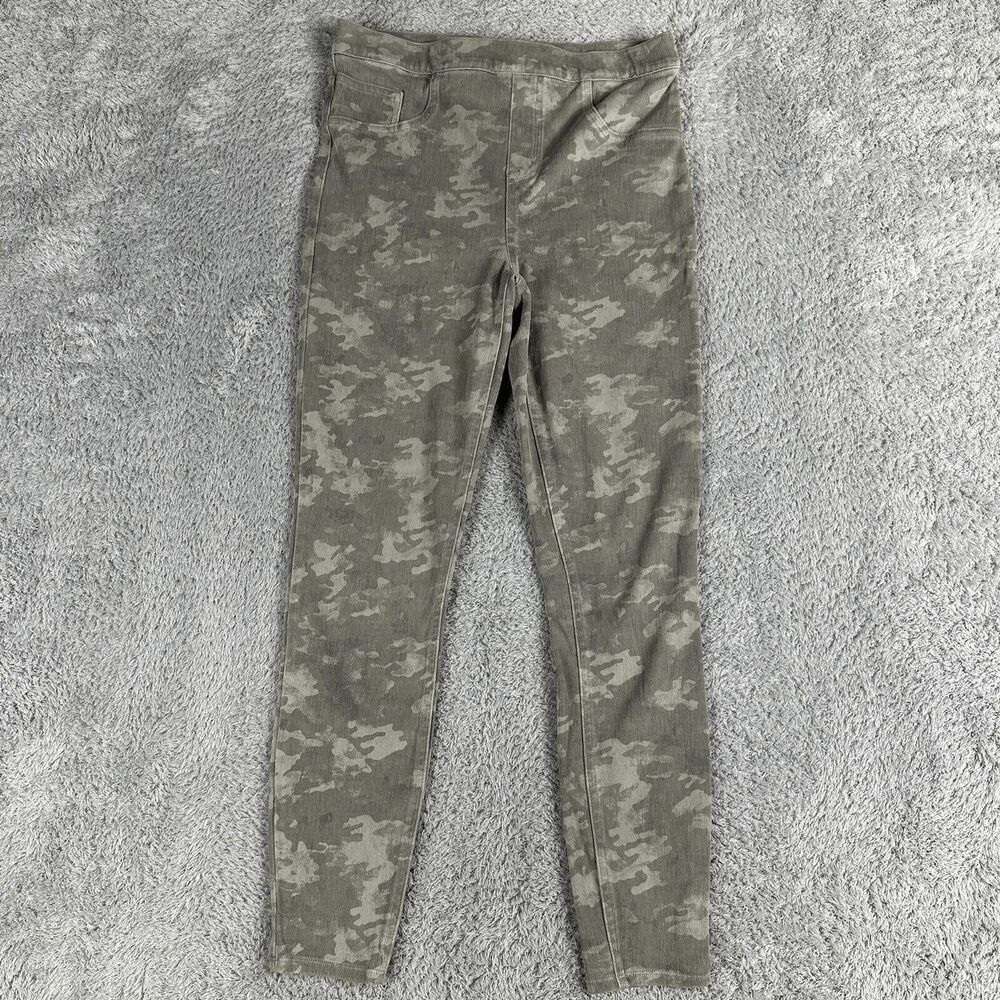 Spanx Women's Shaping Jeggings L Grey Camo High Rise Slimming Stretch Comfort